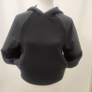 Athleta Black Cropped Hoodie – Modal Blend, Size XS